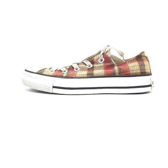 Converse All Star Chuck Taylor Low Top Red - Beige Plaid M3.5 - W5.5 - 22.5cms - Picture 13 of 16